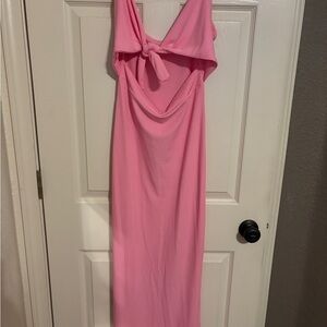 Pink Knot-Front Women's Maxi Dress
